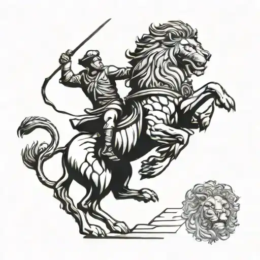 Archer Riding A Lion