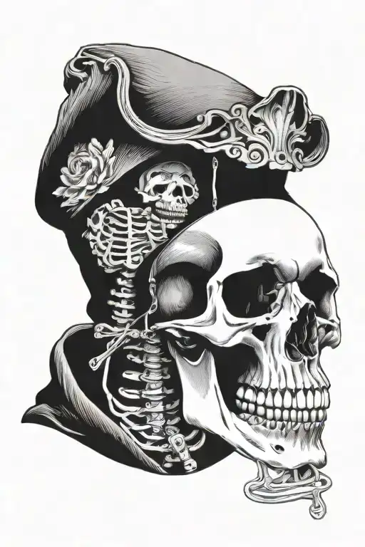 One Quarter Head Shot Of Skeleton Wearing A Hood