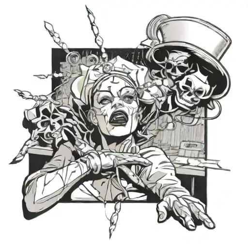 A Comic Book Panel Of A Nurse Saving The Day In A Joker-themed Setting