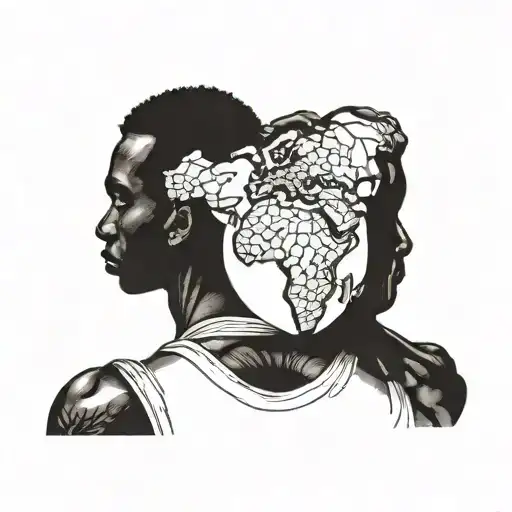 Black Man Holding World On His Shoulders