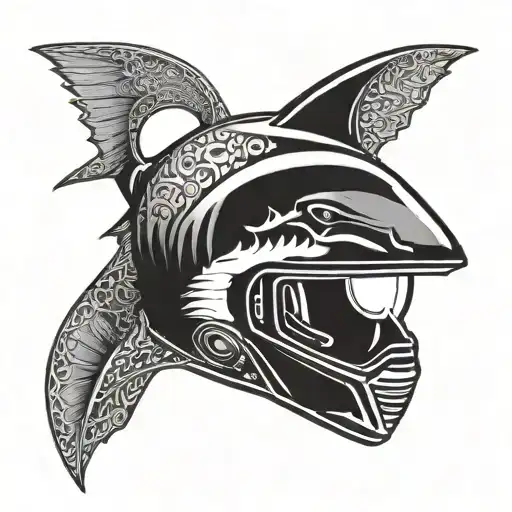 Shark Motorcycle Helmet With Dark Wings