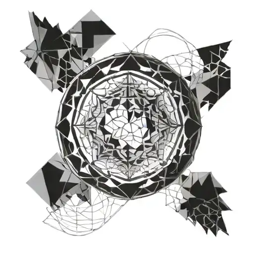 Fading Geometric Pattern Sleeve Blackout