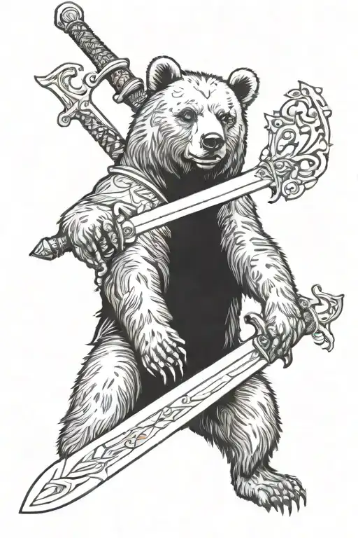 Bear And Sword Wrapped
