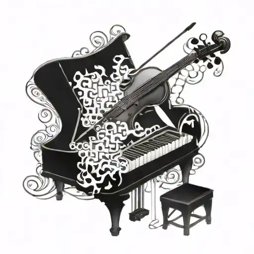 Piano And Violin On Fire