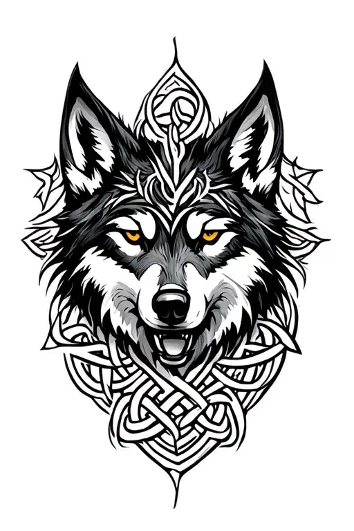 Wolf Triskell Symbol Incorporated W Celtic Knot