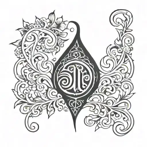 I Need Tattooo For Back Of My Ear Arabic Elif Icon And Numeric 7 And Arabic Vav