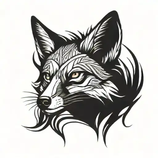 A Fierce Fox Head With Heavy Metal Inspired Details