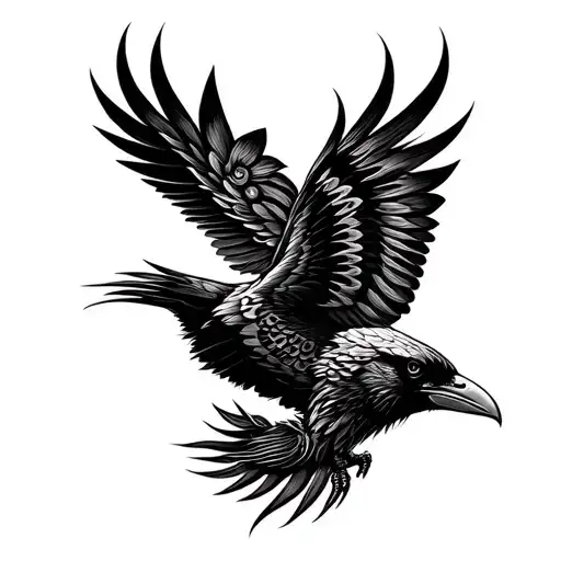 Flying Raven Polynesian Chest