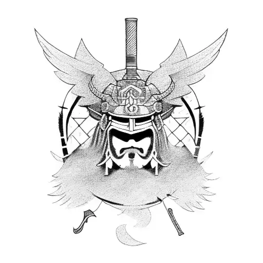 Samurai With Sword And Wings