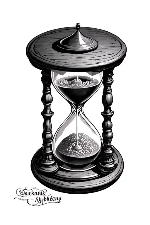 2D Hourglass With Classic Alchemy Sybmol For Adoption And Growing