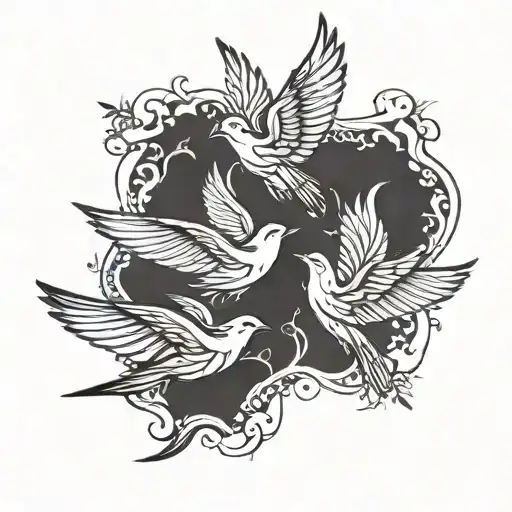 4 Birds Flying Symbolizing Your Love