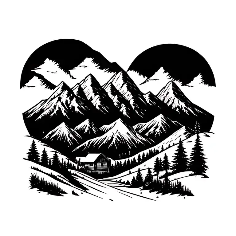 Outdoor Scene With Mountains