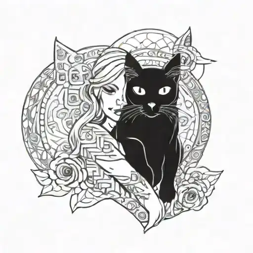 Woman Holding A Black Cat With 3 Eyes