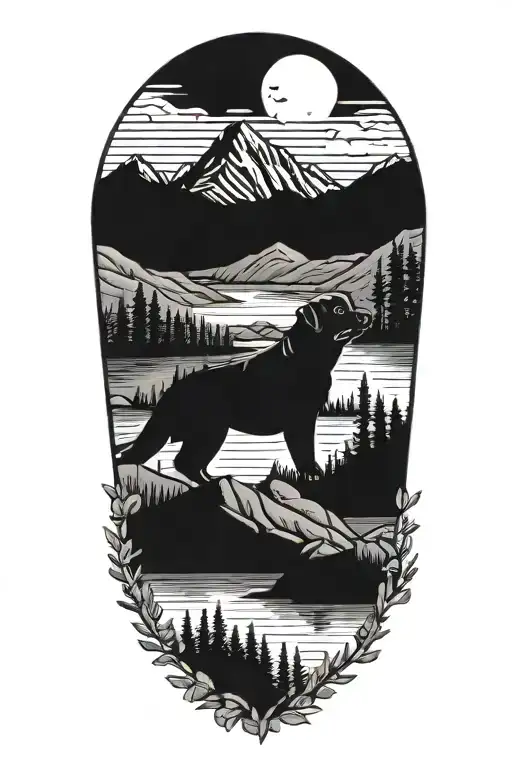 Mountains Black Lab Lake