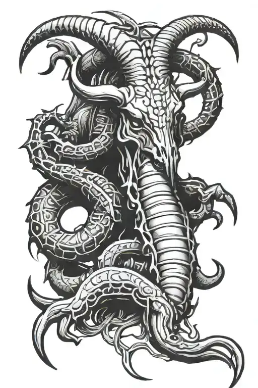 Long Horn And Scorpion Crawling