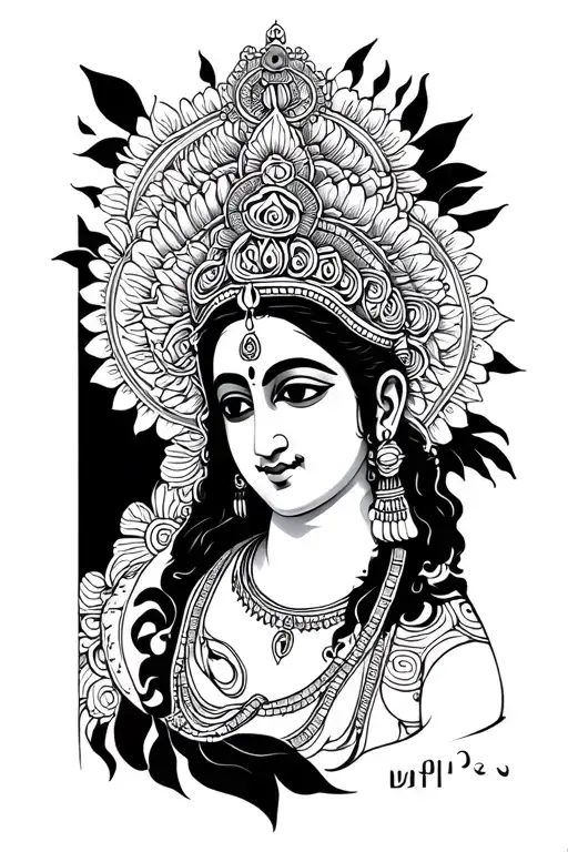 Krishna Art With Philosophical Symbols And Aesthetic