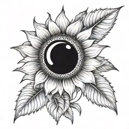 A Sunflower With An Eye In The Middle