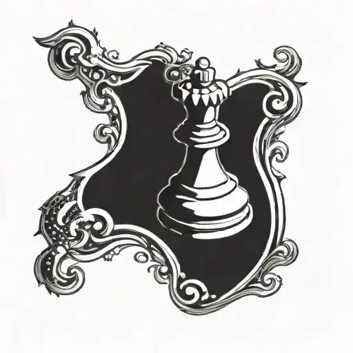 Simple Chess Piece Pawn With A Shadow Of Every Other Piece In The Game