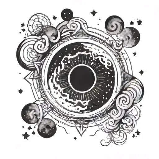 A Mystical Black Hole Surrounded By Galaxies And Stars