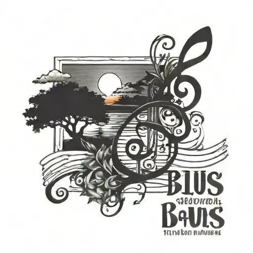 Music Notes With Sunset And A Quote That Says Every Bad Situation Is A Blues Song Waiting To Happen