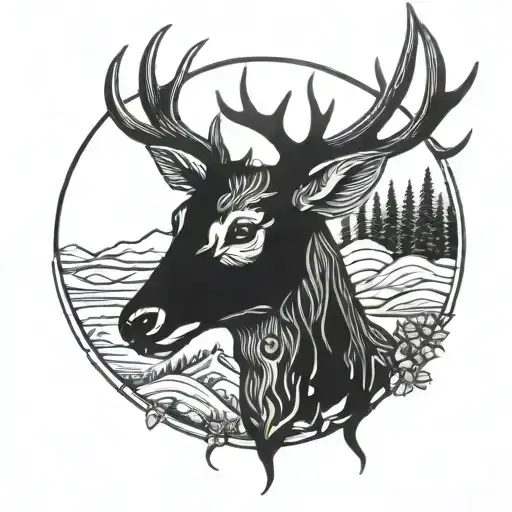 Black Out Sleeve With Deer