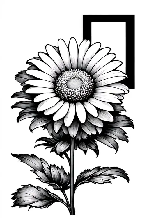 Daisy With Stem And Q Square