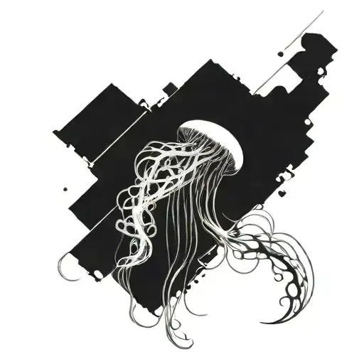 Long Jellyfish Geometric Background