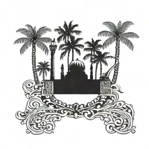 Background Iraq Flag With Palm Tree Iraq Culture Long Sliv