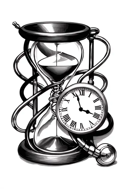 Hourglass With Clock And Stethoscope Wrapped