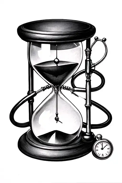 Hourglass With Clock And Stethoscope Memorial