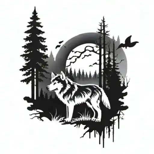 A Mystical Zelda-inspired Forest Scene With A Husky Companion