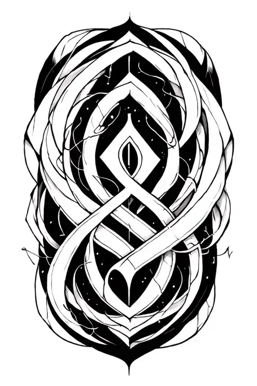 Geometric Patterns With Rune Intertwined