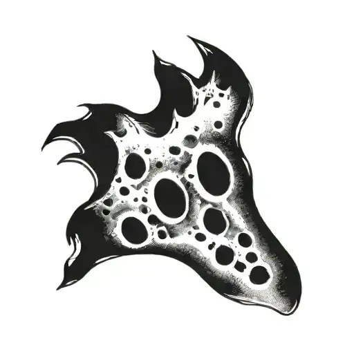 Detailed Moon With A Paw Print As A Crater