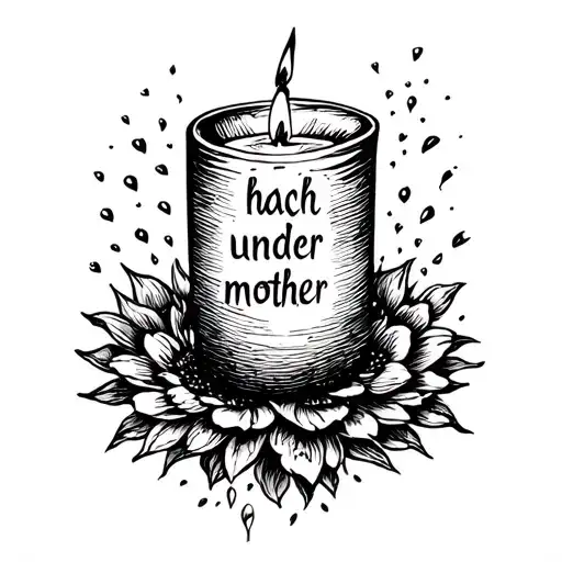 Candle Tattoo That Says Mother Under It