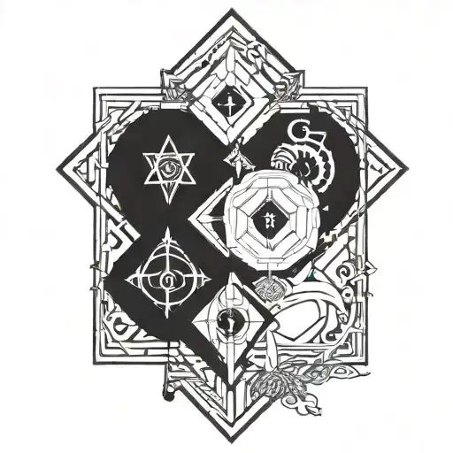 A Geometric Design Incorporating Father And Son Symbols