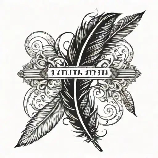 Roman Numerals 711 With A Feather On Each Side