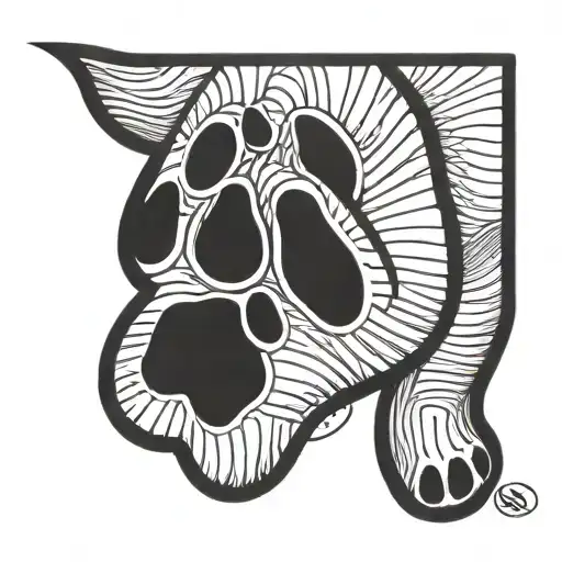 Dog Paw With Lines