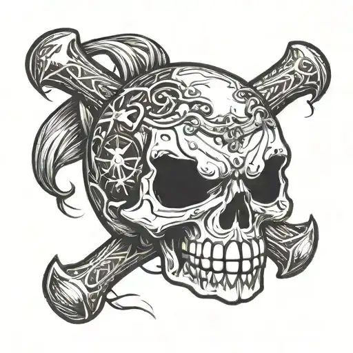 A Volleyball With A Skull And Crossbones Design Inspired By One Piece