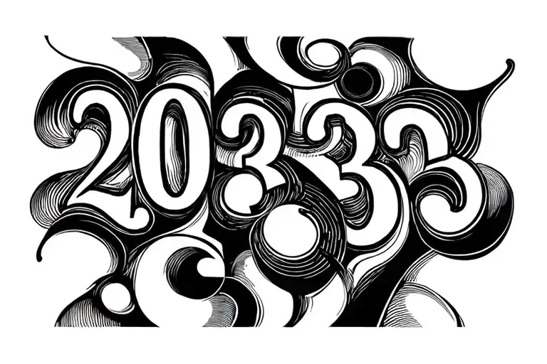 Abstract Design With Numbers 2033 Embedded In It