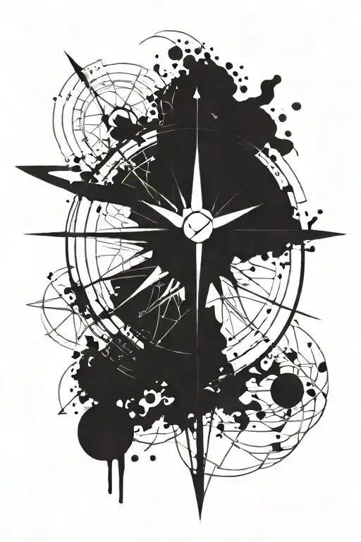 A Minimalist Compass Design Symbolizing Adventure Sport
