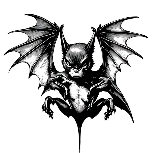 Bat With Wings Holding