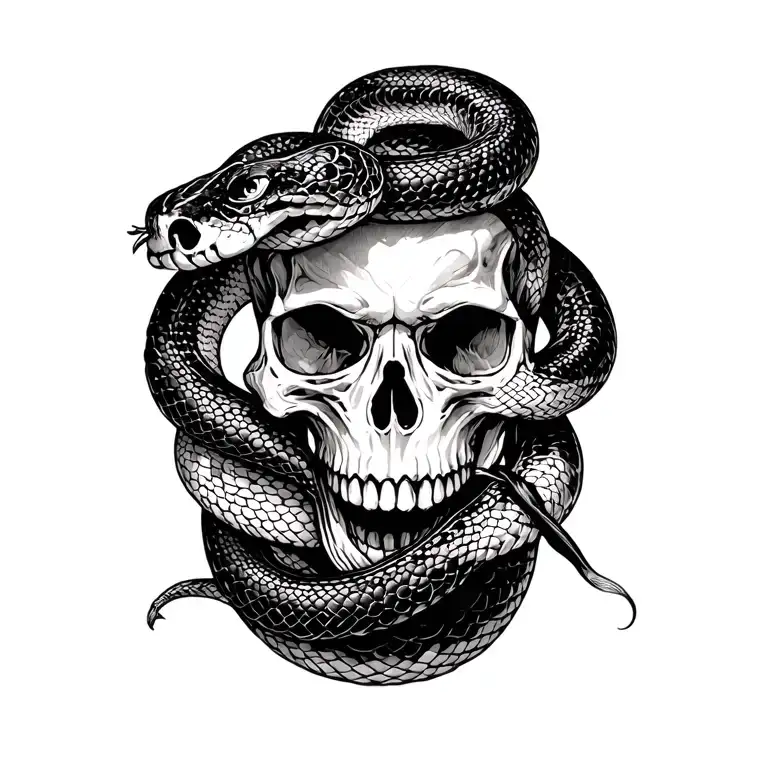 Skull With Snakes