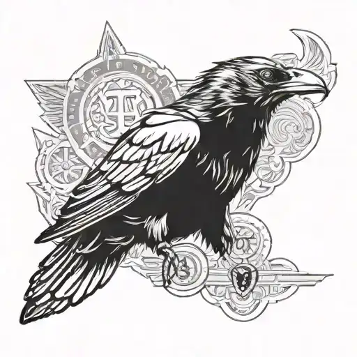 Raven With A Badge On His Chest Uk -637658