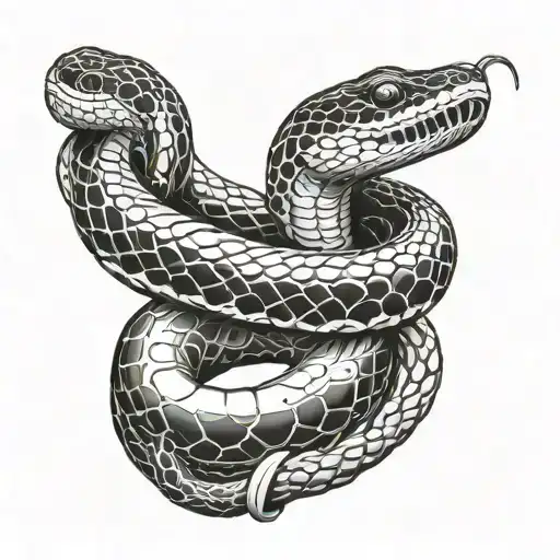 A Snake Wrapped Around A Lifeguard Buoy