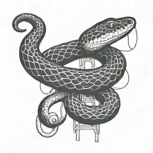 A Snake Wrapped Around A Lifeguard Buoy