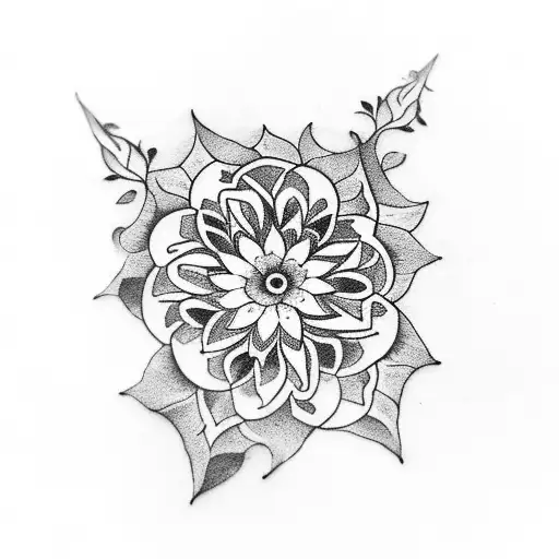 Floral Mendhi Above The Knee