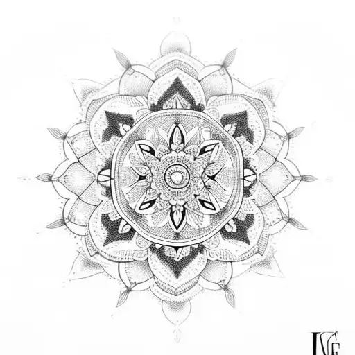 Floral Mandala Above The Knee