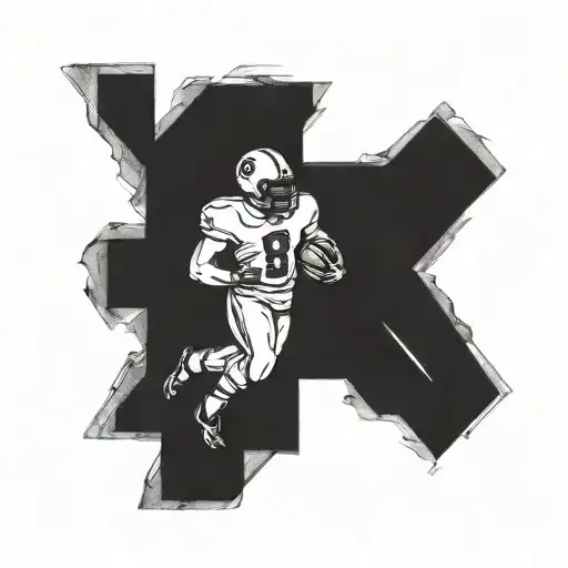 A Football Player And His Number Is 8