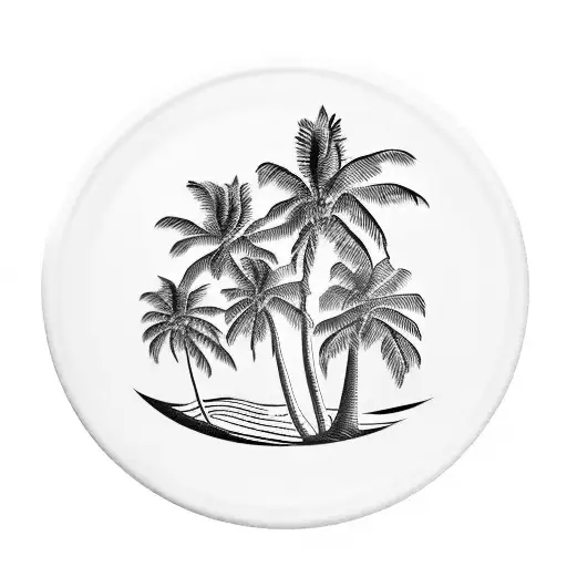 Sunset With Palm Trees Patriots Logo Weight Plate