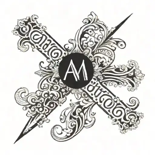 The Word Ambition In Caligraphy Change The T In A Cross